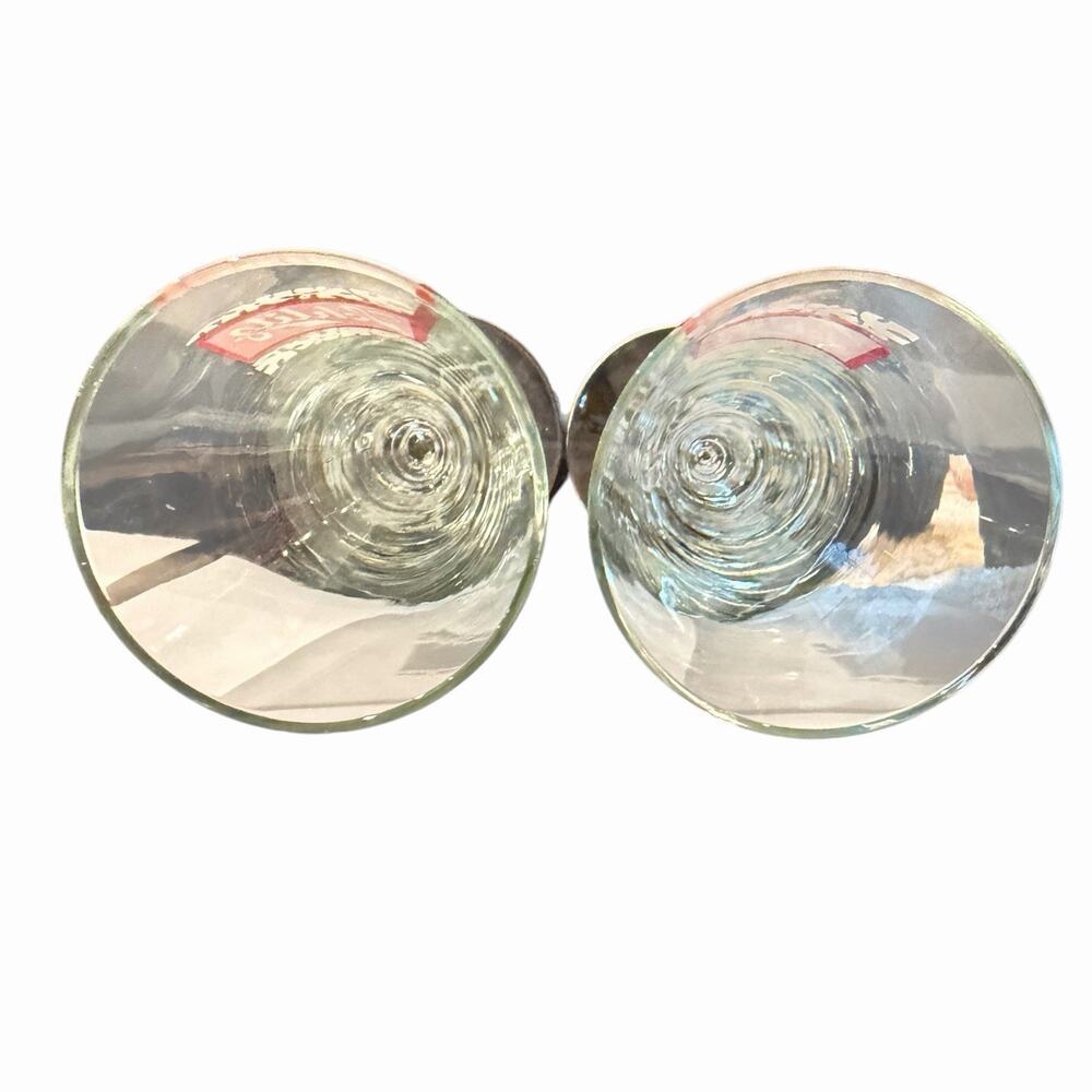 Schlitz Pilsner Beer Glasses 9oz Footed Stem Pair 8.5" Vintage 1960s Barware - Picture 6 of 6